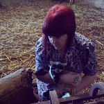Michelle with Lamb